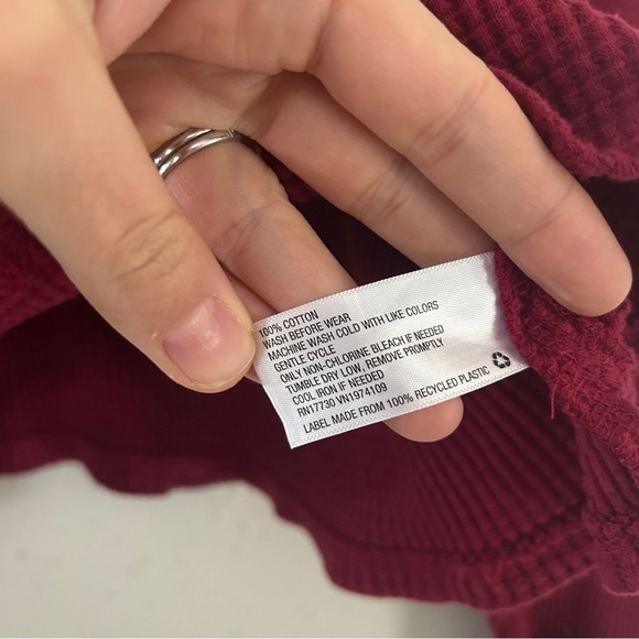 🦋 Universal Thread Red Waffle Knit Collared Quarter Zip Cropped Sweater XL - Picture 3 of 4